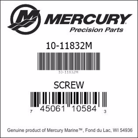 Bar codes for Mercury Marine part number 10-11832M