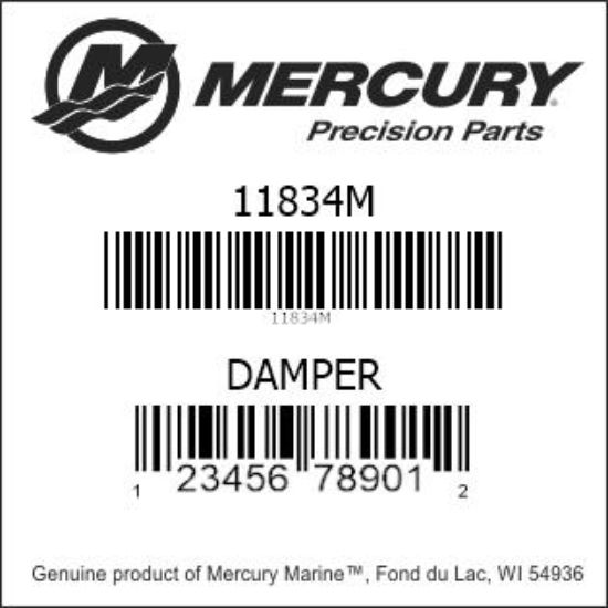 Bar codes for Mercury Marine part number 11834M