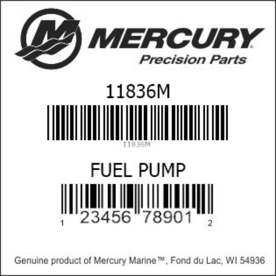 Bar codes for Mercury Marine part number 11836M