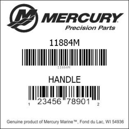Bar codes for Mercury Marine part number 11884M