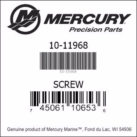 Bar codes for Mercury Marine part number 10-11968