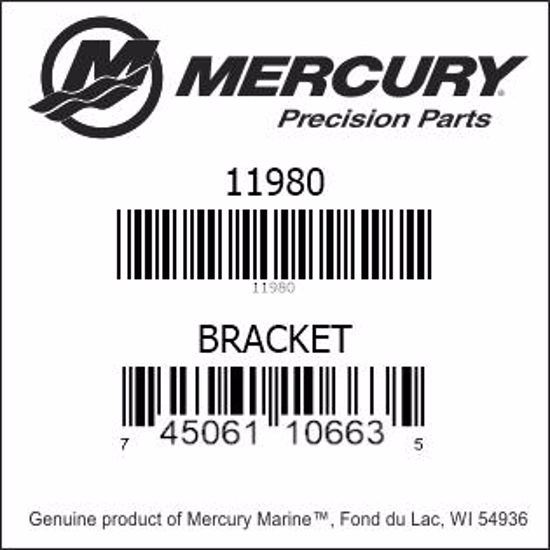 Bar codes for Mercury Marine part number 11980