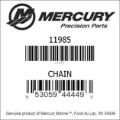 Bar codes for Mercury Marine part number 11985