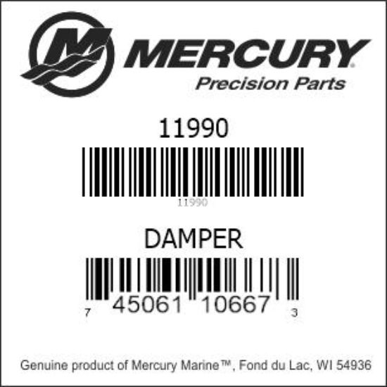 Bar codes for Mercury Marine part number 11990