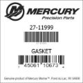 Bar codes for Mercury Marine part number 27-11999