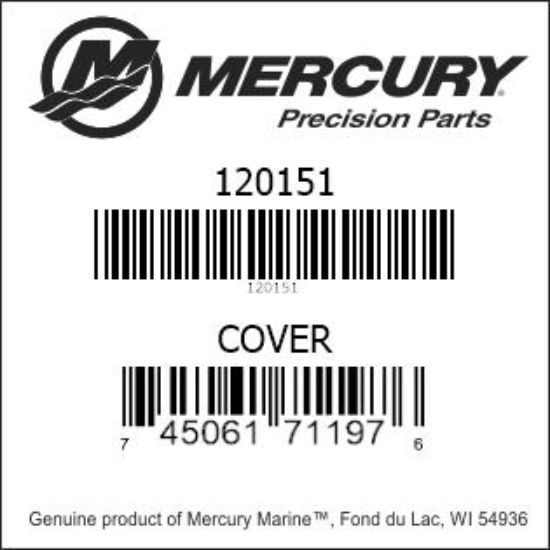 Bar codes for Mercury Marine part number 120151