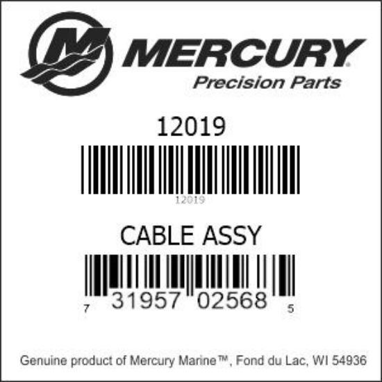 Bar codes for Mercury Marine part number 12019