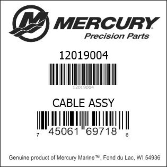 Bar codes for Mercury Marine part number 12019004