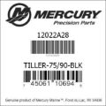 Bar codes for Mercury Marine part number 12022A28