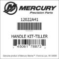 Bar codes for Mercury Marine part number 12022A41