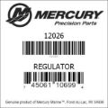 Bar codes for Mercury Marine part number 12026