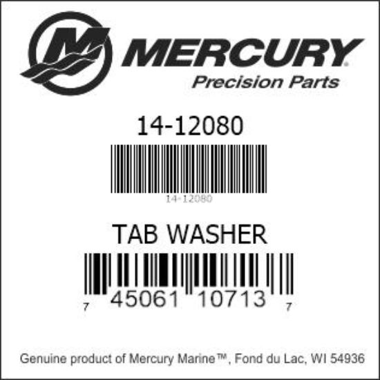 Bar codes for Mercury Marine part number 14-12080