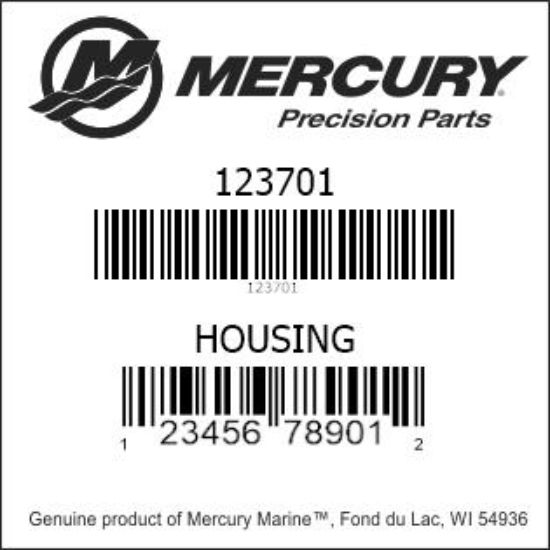 Bar codes for Mercury Marine part number 123701