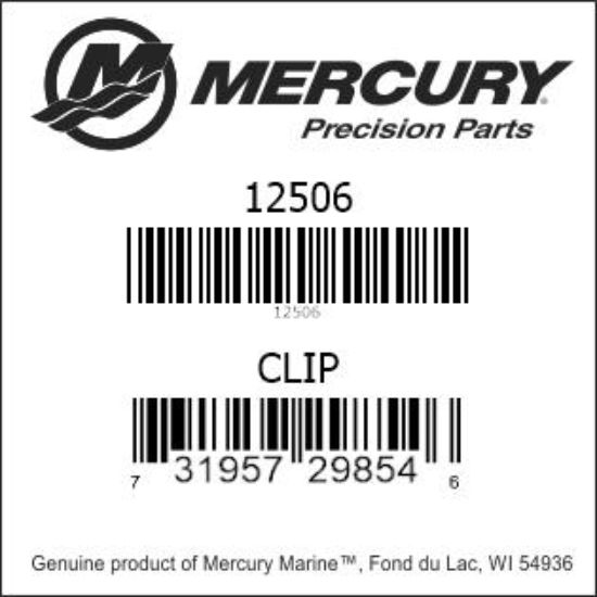 Bar codes for Mercury Marine part number 12506