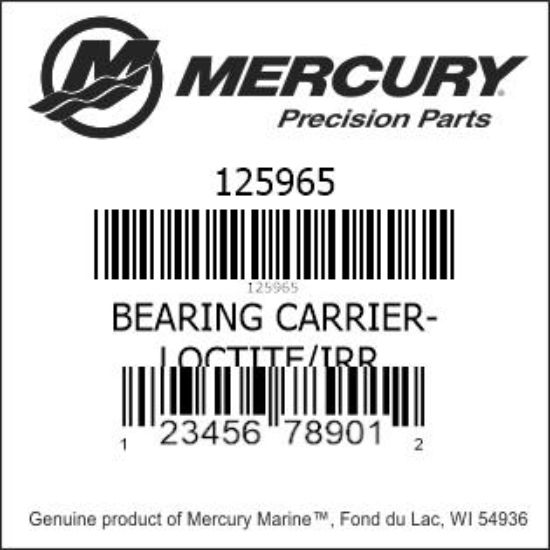 Bar codes for Mercury Marine part number 125965