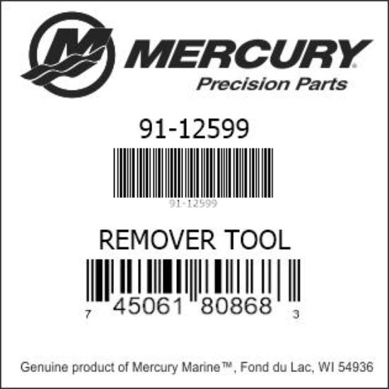 Bar codes for Mercury Marine part number 91-12599