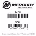 Bar codes for Mercury Marine part number 12708