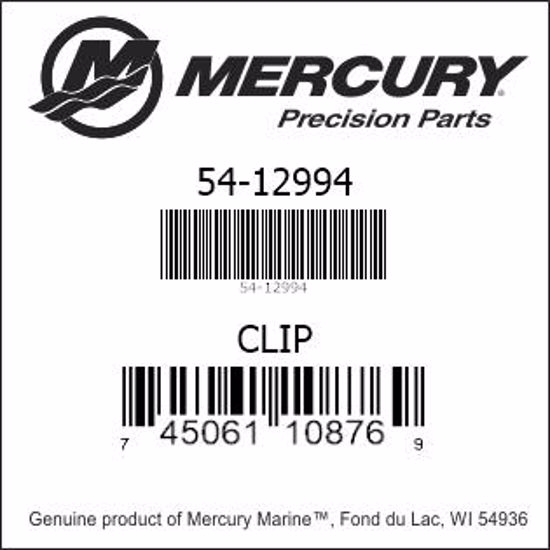 Bar codes for Mercury Marine part number 54-12994