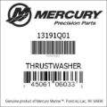 Bar codes for Mercury Marine part number 13191Q01