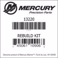 Bar codes for Mercury Marine part number 13220