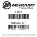 Bar codes for Mercury Marine part number 13220