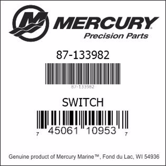 Bar codes for Mercury Marine part number 87-133982