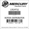 Bar codes for Mercury Marine part number 13524T12