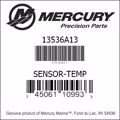 Bar codes for Mercury Marine part number 13536A13
