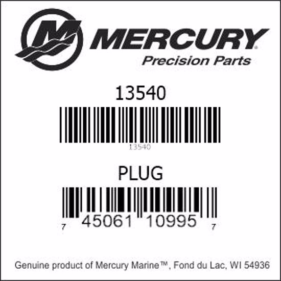 Bar codes for Mercury Marine part number 13540