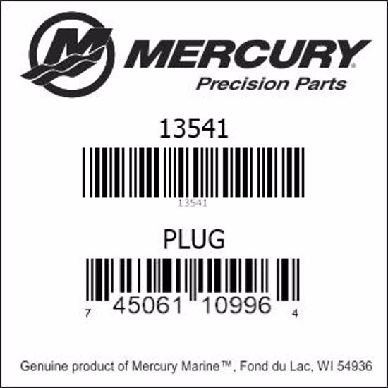 Bar codes for Mercury Marine part number 13541
