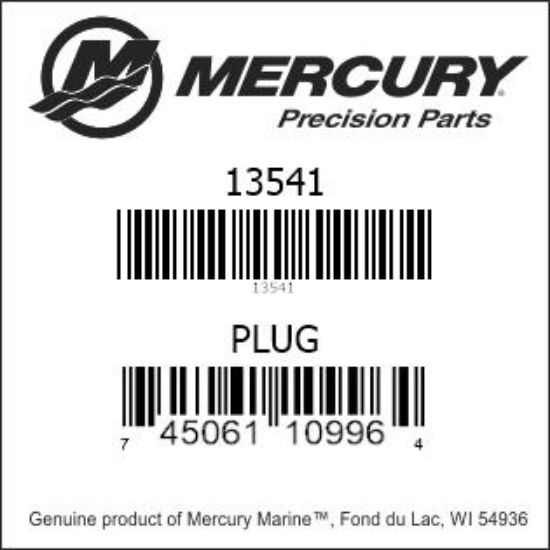 Bar codes for Mercury Marine part number 13541