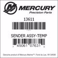 Bar codes for Mercury Marine part number 13611