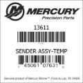 Bar codes for Mercury Marine part number 13611
