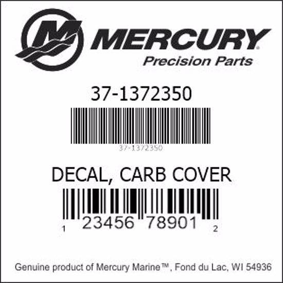 Bar codes for Mercury Marine part number 37-1372350