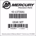 Bar codes for Mercury Marine part number 43-13730A1