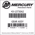 Bar codes for Mercury Marine part number 43-13730A2
