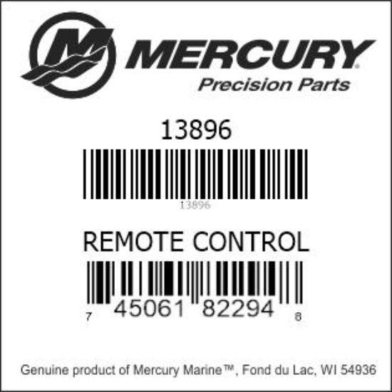 Bar codes for Mercury Marine part number 13896