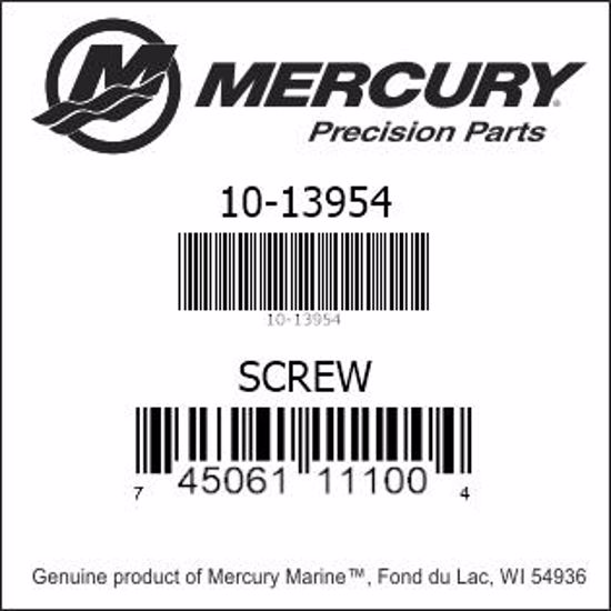 Bar codes for Mercury Marine part number 10-13954