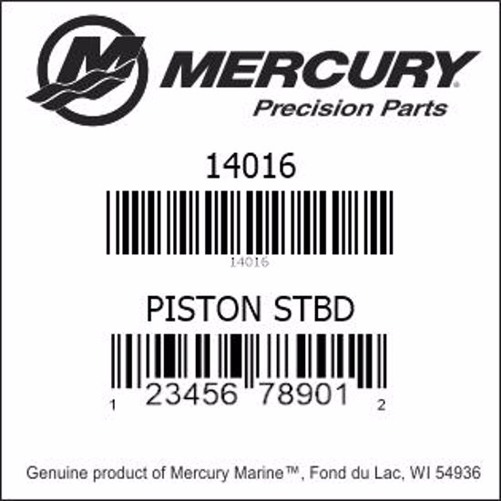 Bar codes for Mercury Marine part number 14016
