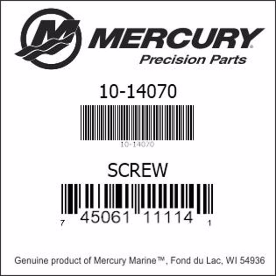Bar codes for Mercury Marine part number 10-14070