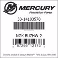 Bar codes for Mercury Marine part number 33-14103570