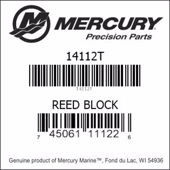 Bar codes for Mercury Marine part number 14112T