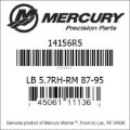 Bar codes for Mercury Marine part number 14156R5