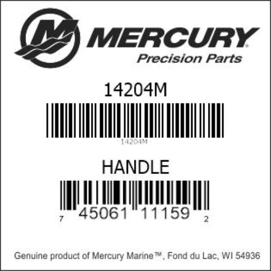 Bar codes for Mercury Marine part number 14204M