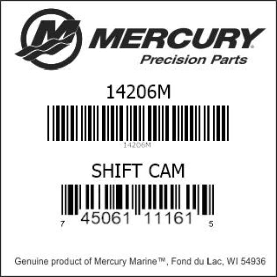 Bar codes for Mercury Marine part number 14206M
