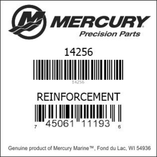 Bar codes for Mercury Marine part number 14256