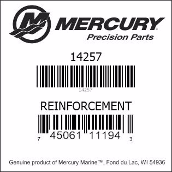 Bar codes for Mercury Marine part number 14257