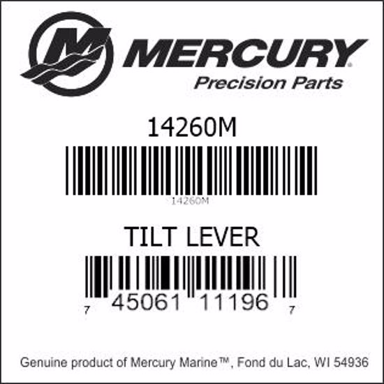Bar codes for Mercury Marine part number 14260M