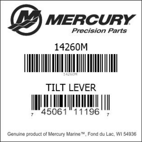 Bar codes for Mercury Marine part number 14260M