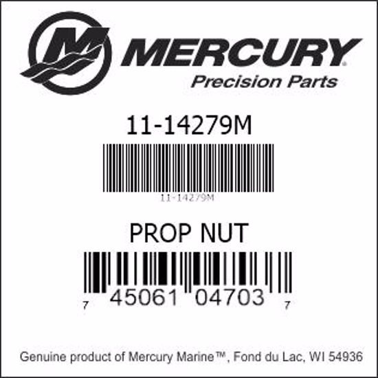 Bar codes for Mercury Marine part number 11-14279M